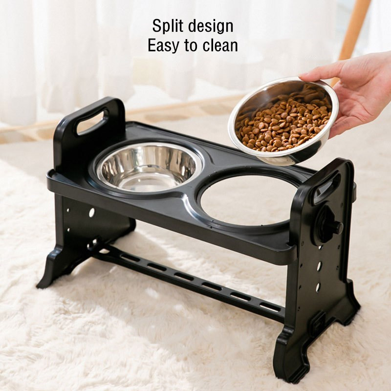 Paaugstināti paaugstināti suņu bļodas Regulējami pacelti suņi Divkārši bļodas ar statīvu mājdzīvnieku barošanas trauku maziem vidēji lieliem suņiem