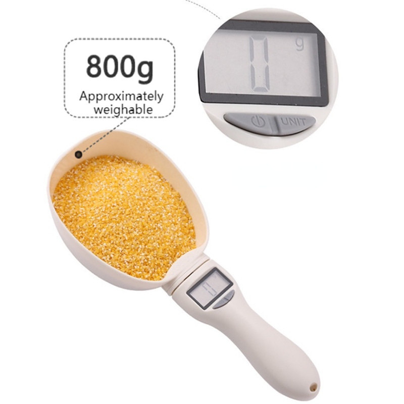 Elektrooniline köögikaal, LCD-ekraaniga, digitaalne lemmikloomatoidu lusikas. Köögitööriist piimasuhkru ja kohvikaalu jaoks