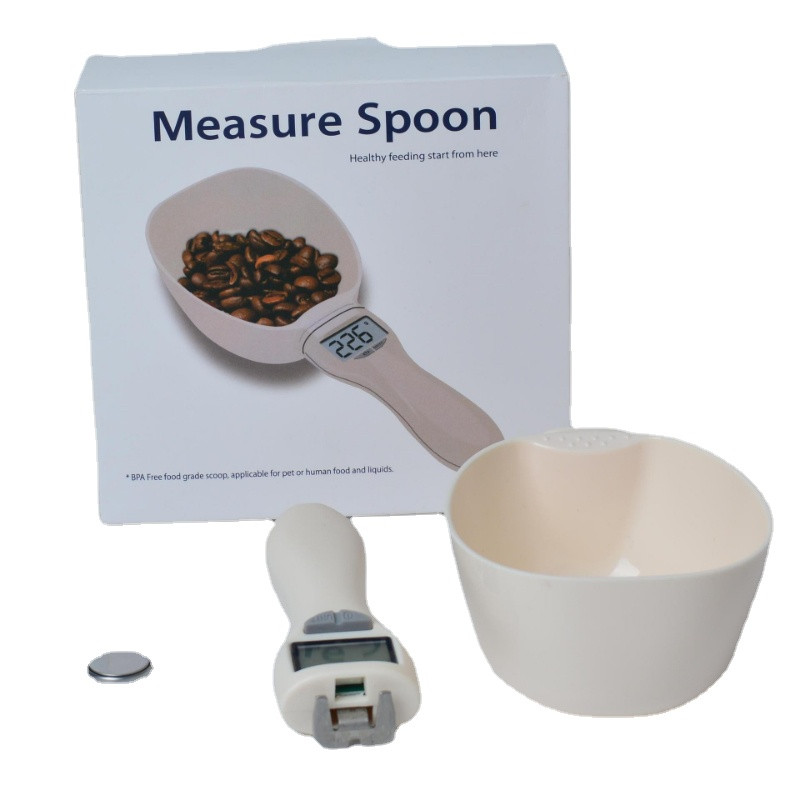 Elektrooniline köögikaal, LCD-ekraaniga, digitaalne lemmikloomatoidu lusikas. Köögitööriist piimasuhkru ja kohvikaalu jaoks