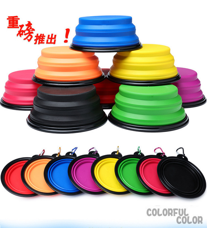 350 ml 1000 ml silikonska zdjelica za pse s karabinerom sklopiva posuda za hranu za vanjska putovanja zdjelica za hranjenje kućnih ljubimaca potrepštine za kućne ljubimce