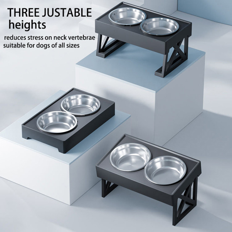 Reguleeritava kõrgusega lemmikloomade söötmisnõu kauss, keskmine suur koer, kõrgendatud toit veesöötjad tõstetav laud koertele koerte topeltkausside alus