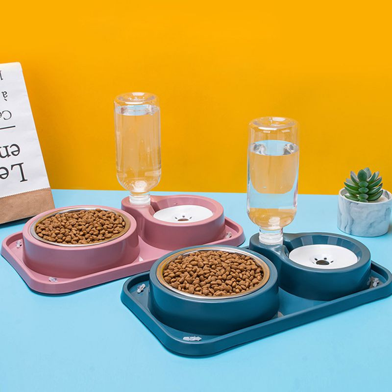 Dvostruke zdjele za pse i mačke Odvojiva zdjela od nehrđajućeg čelika Boca s automatskim dozatorom vode Posuda za hranu za male srednje pse, mačke