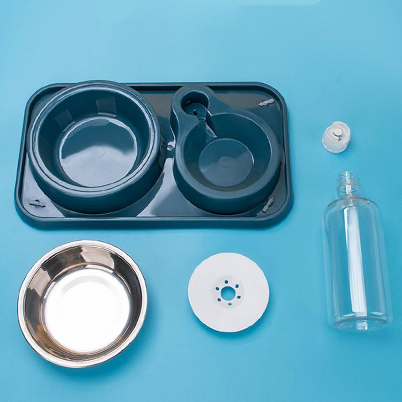 Dvostruke zdjele za pse i mačke Odvojiva zdjela od nehrđajućeg čelika Boca s automatskim dozatorom vode Posuda za hranu za male srednje pse, mačke