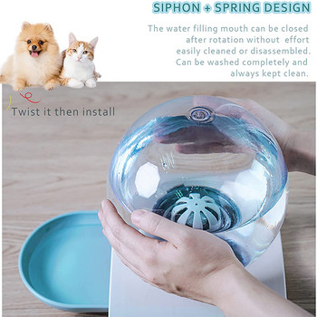 3 цвята Pet Bubble Automatic Cat Water Bowl Fountain for Pets Water Dispenser Голяма купа за пиене Cat Drink No Electricity