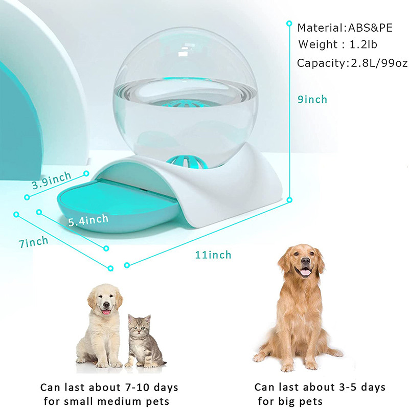 3 krāsu mājdzīvnieku burbuļu automātiskā kaķa ūdens bļodas strūklaka mājdzīvniekiem Ūdens dozators Liels dzeramais trauks kaķu dzēriens bez elektrības