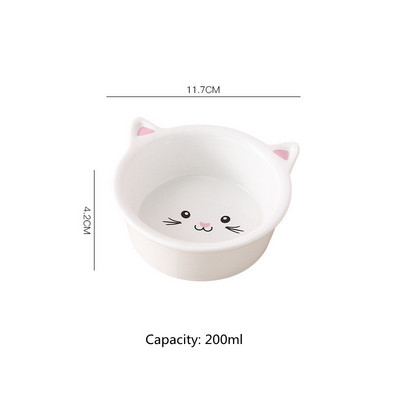 Uus valge armas lemmiklooma keraamiline kauss armsa kassi mustriga lemmikloomasöötjad Väike kassikauss Lemmikloomatoit Ühe kauss kassitoidu kassi tarvik