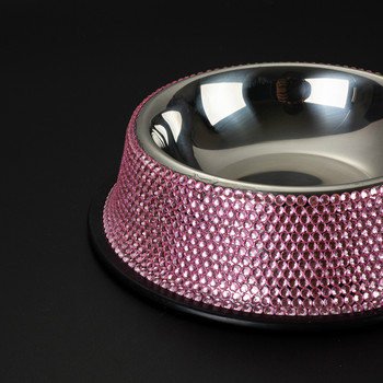 Crystal Pet Bowl Stainless Steel Rhinestone Inbraid Pet Dog Cat Food Bowl Water Bowl Dog Accessories миска за кучета поилка за кучета