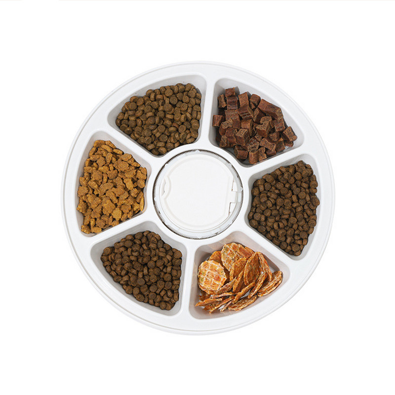 Battery Smart Timing Zdjela za hranjenje kućnih ljubimaca 6 obroka 6 utora Automatska hranilica Različiti dozatori suhe hrane Zdjele za sporo hranjenje pasa i mačaka