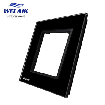 WELAIK EU European Standard 80*80mm Διακόπτης αφής ελαφρού τοίχου Πρίζα Τετράγωνη οπή κρύσταλλο-γυαλί-πλαίσιο εξαρτήματα DIY Module A18W1