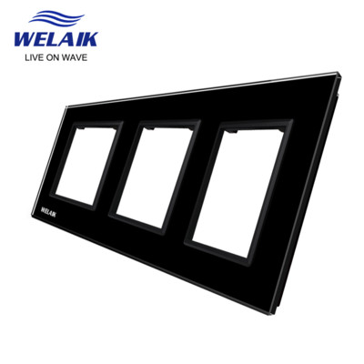 WELAIK EU Euroopa standard 80*80mm kerge seina puutelüliti pistikupesa väljalaskeava Ruudukujuline auk Kristall-klaas-paneel DIY osade moodul A18W1