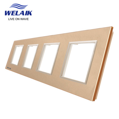 WELAIK EU Euroopa standard 80*80mm kerge seina puutelüliti pistikupesa väljalaskeava Ruudukujuline auk Kristall-klaas-paneel DIY osade moodul A18W1