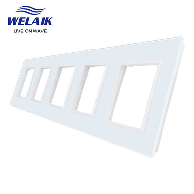 WELAIK EU Euroopa standard 80*80mm kerge seina puutelüliti pistikupesa väljalaskeava Ruudukujuline auk Kristall-klaas-paneel DIY osade moodul A18W1