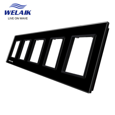 WELAIK EU Euroopa standard 80*80mm kerge seina puutelüliti pistikupesa väljalaskeava Ruudukujuline auk Kristall-klaas-paneel DIY osade moodul A18W1