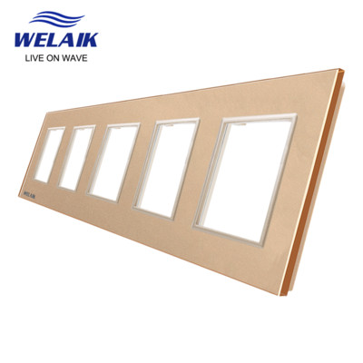 WELAIK EU Euroopa standard 80*80mm kerge seina puutelüliti pistikupesa väljalaskeava Ruudukujuline auk Kristall-klaas-paneel DIY osade moodul A18W1