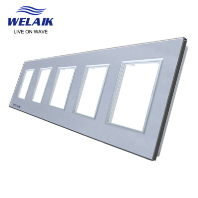 WELAIK EU Euroopa standard 80*80mm kerge seina puutelüliti pistikupesa väljalaskeava Ruudukujuline auk Kristall-klaas-paneel DIY osade moodul A18W1