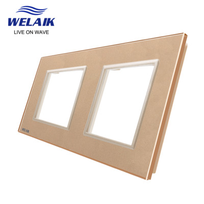 WELAIK EU Euroopa standard 80*80mm kerge seina puutelüliti pistikupesa väljalaskeava Ruudukujuline auk Kristall-klaas-paneel DIY osade moodul A18W1