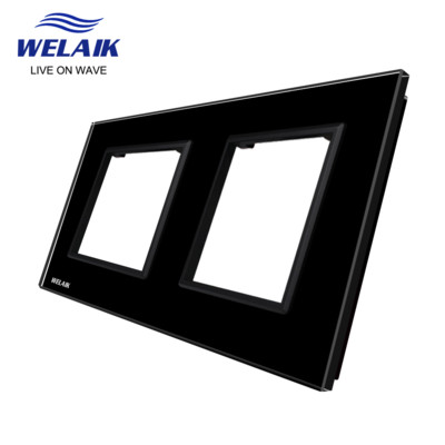 WELAIK EU Euroopa standard 80*80mm kerge seina puutelüliti pistikupesa väljalaskeava Ruudukujuline auk Kristall-klaas-paneel DIY osade moodul A18W1