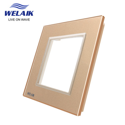 WELAIK EU Euroopa standard 80*80mm kerge seina puutelüliti pistikupesa väljalaskeava Ruudukujuline auk Kristall-klaas-paneel DIY osade moodul A18W1