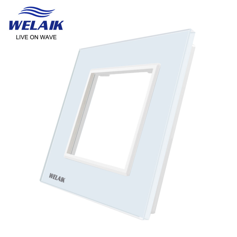 WELAIK EU Euroopa standard 80*80mm kerge seina puutelüliti pistikupesa väljalaskeava Ruudukujuline auk Kristall-klaas-paneel DIY osade moodul A18W1