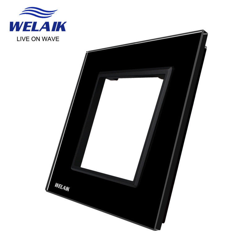 WELAIK EU Euroopa standard 80*80mm kerge seina puutelüliti pistikupesa väljalaskeava Ruudukujuline auk Kristall-klaas-paneel DIY osade moodul A18W1
