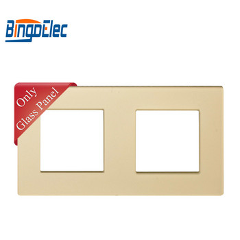 Bingoelec EU Standard European Light Switch Touch Touch Socket Outlet Square Hole Crystal-Glass-Panel DIY-Parts Module 47*47mm