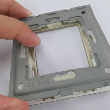 Bingoelec EU Европейски стандартен стенен сензорен превключвател Socket Outlet Square Hole Crystal-Glass-Panel DIY-Parts Module 47*47mm