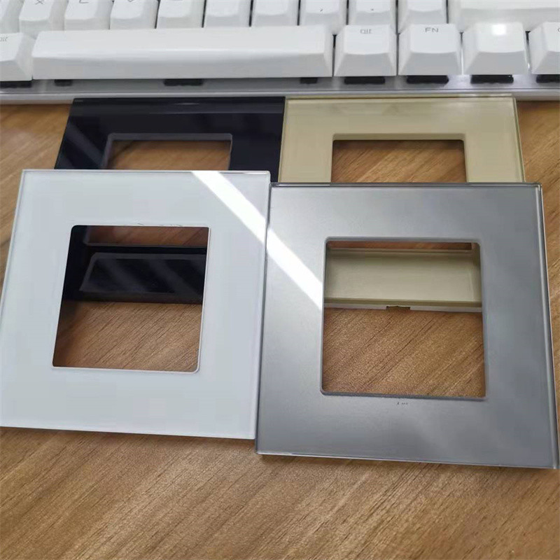 Bingoelec EU Euroopa standard valguse seina puutelüliti pistikupesa väljalaskeava ruut auk Kristall-klaas-paneel DIY-osade moodul 47*47mm