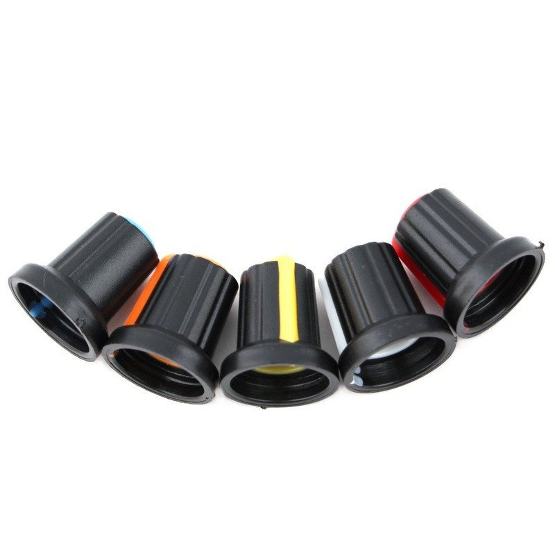 30 tk / partii WH148 potentsiomeetri nupu kork (vasesüdamik) 15x17 mm 6 mm võlli auk AG2 toiteadapteri lüliti korgid 5 väärtust * 6 tk = 30 tk