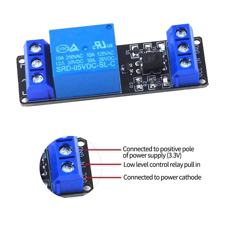 5v 1-kanaliline elektromagnetrelee moodul optiliselt isoleeritud madala taseme triger Plc juhtplaat