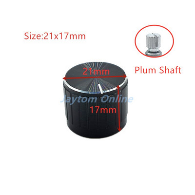 2tk mustast alumiiniumsulamist potentsiomeetri/kodeerija nupud lülitikorgid 30x17mm 21x17mm 15x17mm poolvõll ploomivõll