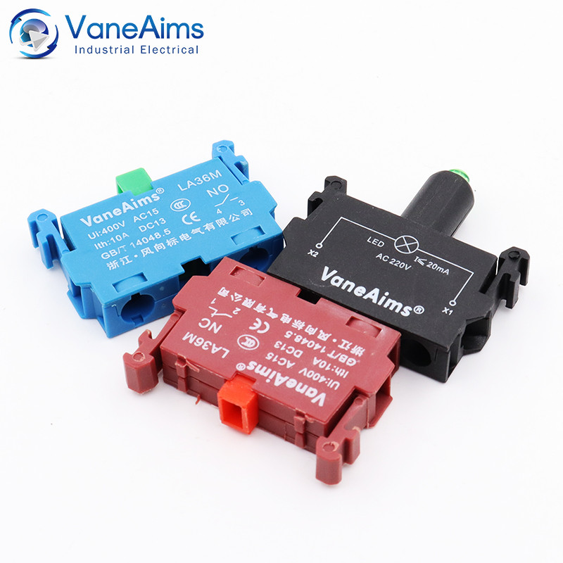 LA36M nupplüliti kontakt 1NO või 1NC, tavaliselt avatud, tavaliselt suletud, lisaklemmplokk