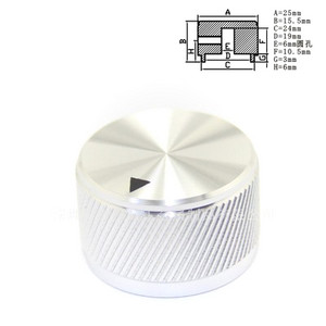 Tipptasemel alumiiniumist nupuga potentsiomeetri nupp 25 * 15,5 * 6 mm helitugevuse lüliti pöördkodeerija nupud hõbedane/must/punane/sinine/kuldne