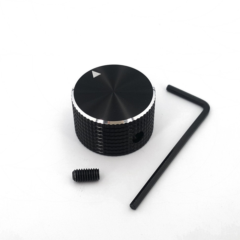 Cieta alumīnija sakausējuma 25 x 15,5 mm skaļuma rotācijas kontroles 6 mm diametra potenciometra vāciņa poga