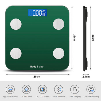 Bluetooth скала за телесни мазнини Анализатор на състава на ИТМ с приложение за смартфон Дигитална скала за телесни мазнини Баланс Подови везни за баня