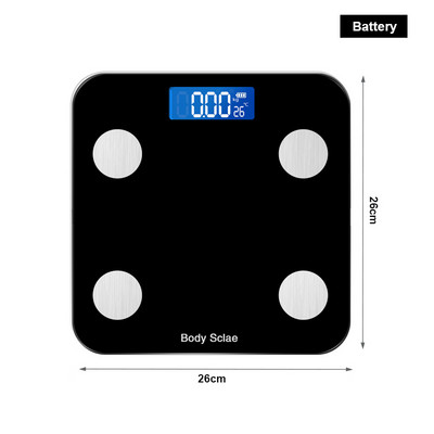 Bluetooth ķermeņa tauku skalas ĶMI sastāva analizators ar viedtālruņa lietotni Ķermeņa tauku digitālie svari līdzsvara grīdas vannas istabas svari