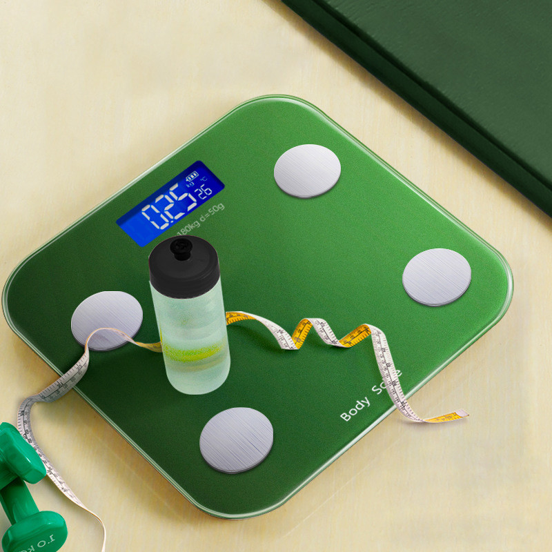 Bluetooth ķermeņa tauku skalas ĶMI sastāva analizators ar viedtālruņa lietotni Ķermeņa tauku digitālie svari līdzsvara grīdas vannas istabas svari