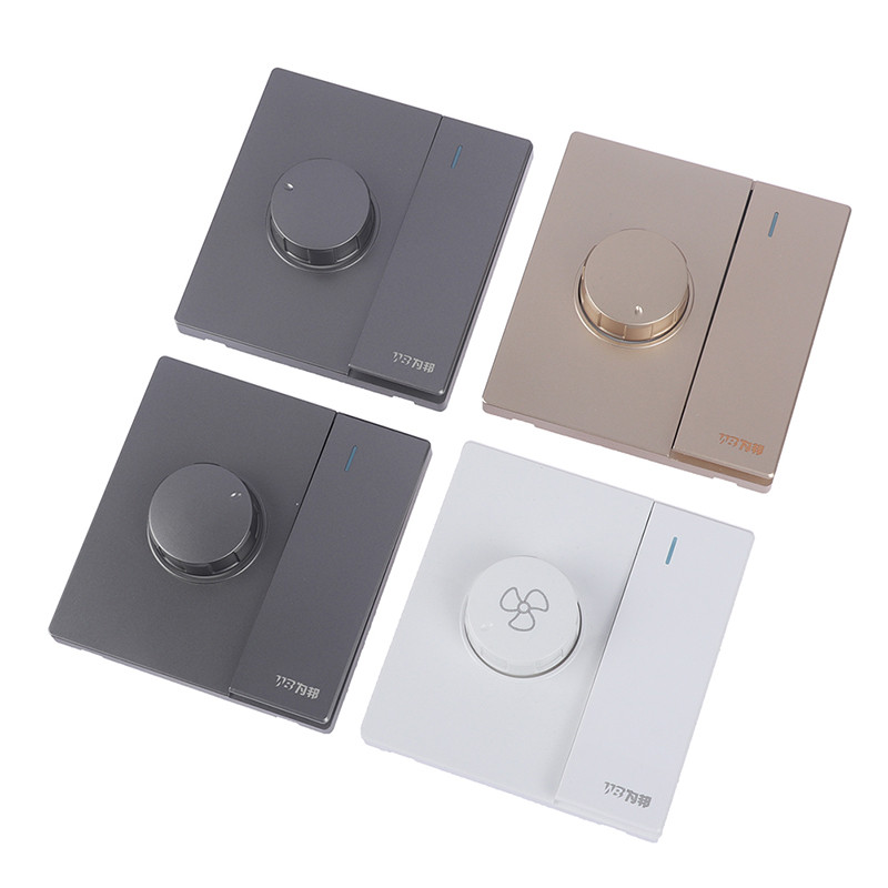 220V universāla regulēšana griestu ventilatora ātruma kontroles slēdzis sienas poga reostata slēdzis bezpakāpju zobratu ventilatora ātruma regulētājs