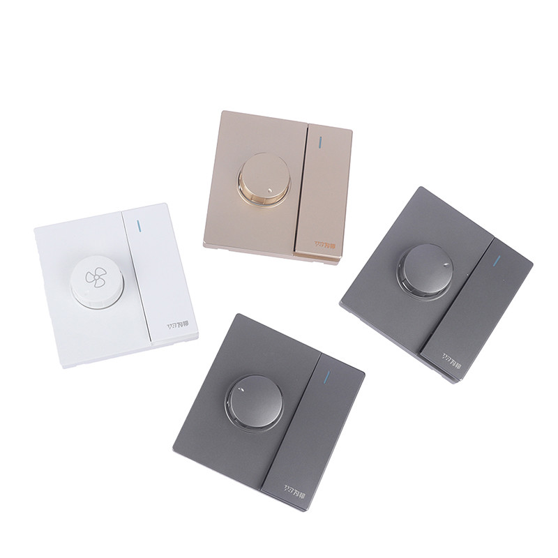 220V universāla regulēšana griestu ventilatora ātruma kontroles slēdzis sienas poga reostata slēdzis bezpakāpju zobratu ventilatora ātruma regulētājs