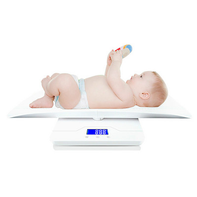 Vaga za bebe Vaga za kućne ljubimce Višenamjenska vaga za malu djecu s funkcijom držanja Plavo LED pozadinsko osvjetljenje Maksimalna težina 100 kg Maksimalna duljina pladanj 60 cm