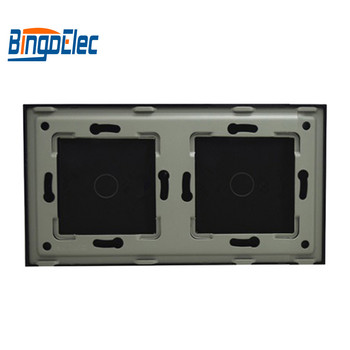 Bingoelec Triple Glass Panel Only 158mm Triple 1Gang Pearl White Black Gloden For Wall Switch Part DIY with Metal Frame