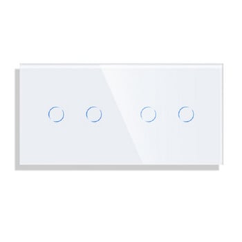 Bingoelec Triple Glass Panel Only 158mm Triple 1Gang Pearl White Black Gloden For Wall Switch Part DIY with Metal Frame