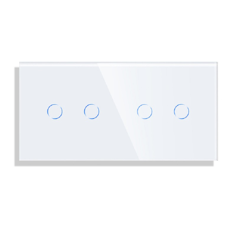 Bingoelec Trostruka staklena ploča Samo 158 mm Trostruka 1 grupa biserno bijela crna Gloden za zidni prekidač Funkcijski dio DIY s metalnim okvirom