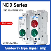 CHINT LED signalna lampa Serija ND9 AC/DC 230V 24V 220V Kontrolna svjetla Indikatorsko svjetlo za montažu na DIN šinu CRVENA ZELENA Indikatorska lampica