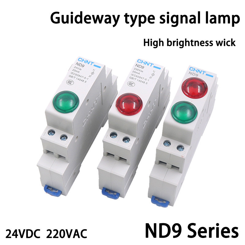 CHINT LED signalna lampa Serija ND9 AC/DC 230V 24V 220V Kontrolna svjetla Indikatorsko svjetlo za montažu na DIN šinu CRVENA ZELENA Indikatorska lampica