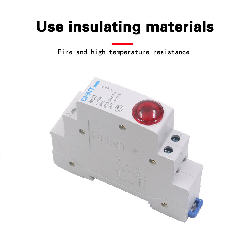 CHINT LED signalna lampa Serija ND9 AC/DC 230V 24V 220V Kontrolna svjetla Indikatorsko svjetlo za montažu na DIN šinu CRVENA ZELENA Indikatorska lampica