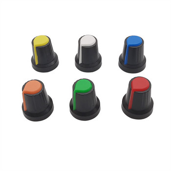 50 бр./лот WH148 капачка на копчето за превключване на потенциометъра 15x17 mm 6 mm AG2 пластмасови дръжки капачки за копчета оранжево червено бяло синьо зелено жълто копче