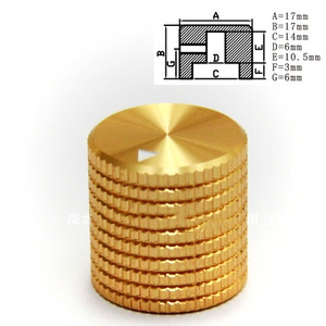 Tipptasemel alumiiniumist nupuga potentsiomeetri nupp 17 * 17 mm / 14 * 16 mm helitugevuse lüliti pöörlevad kodeerija nupud