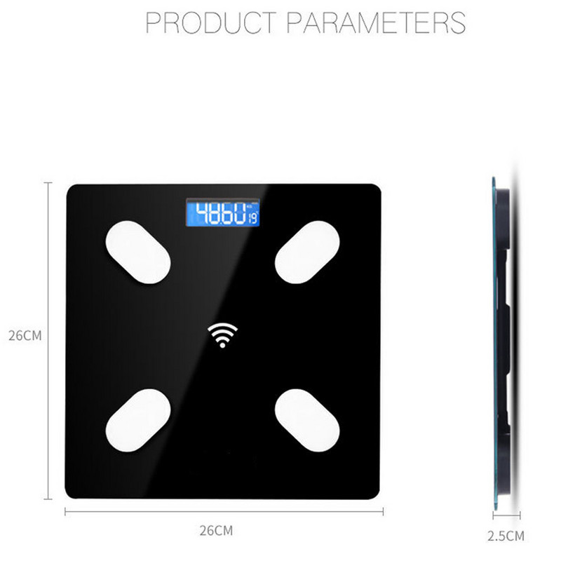 Vannas istabas inteliģentie Bluetooth ķermeņa tauku svari svara līdzsvarošanas digitālie elektroniskie svari ķermeņa tauku mērīšanai cilvēka kvadrātā