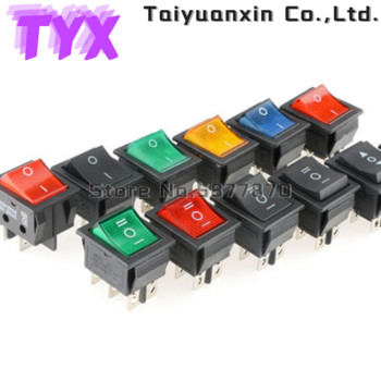 5PCS KCD4 Rocker Switch Διακόπτης τροφοδοσίας 6 Pins 4pins 3Position 2Position with Light 16A 250VAC 20A 125VAC Το βέλος επαναφέρεται