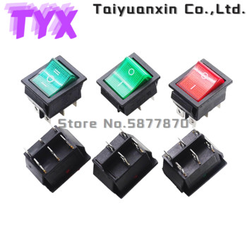 5PCS KCD4 Rocker Switch Διακόπτης τροφοδοσίας 6 Pins 4pins 3Position 2Position with Light 16A 250VAC 20A 125VAC Το βέλος επαναφέρεται